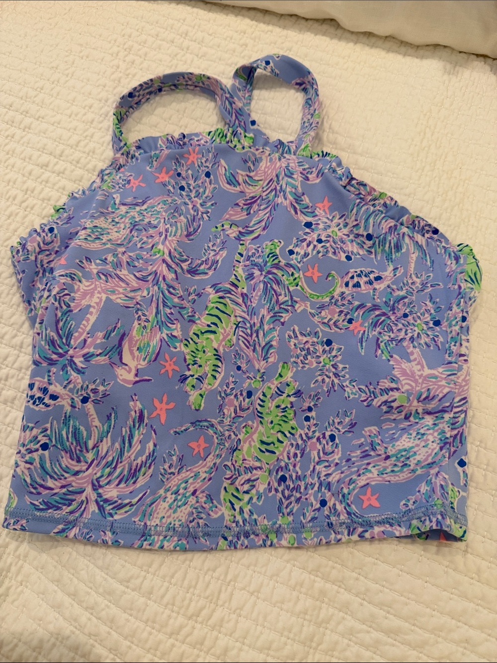 Lilly Pulitzer Women’s Lavender Tropical Print Tank Top size small EUC